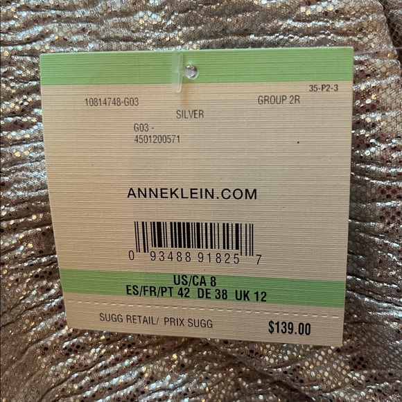 NWT Anne Klein Metallic Shimmer Dress - Picture 6 of 10